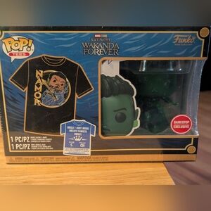 Funko Pop! & Tee Black Panther Wakanda Forever Namor Figure and T-Shirt Small